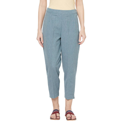 Fabindia WomenS Slim Pants (101453903_Blue
