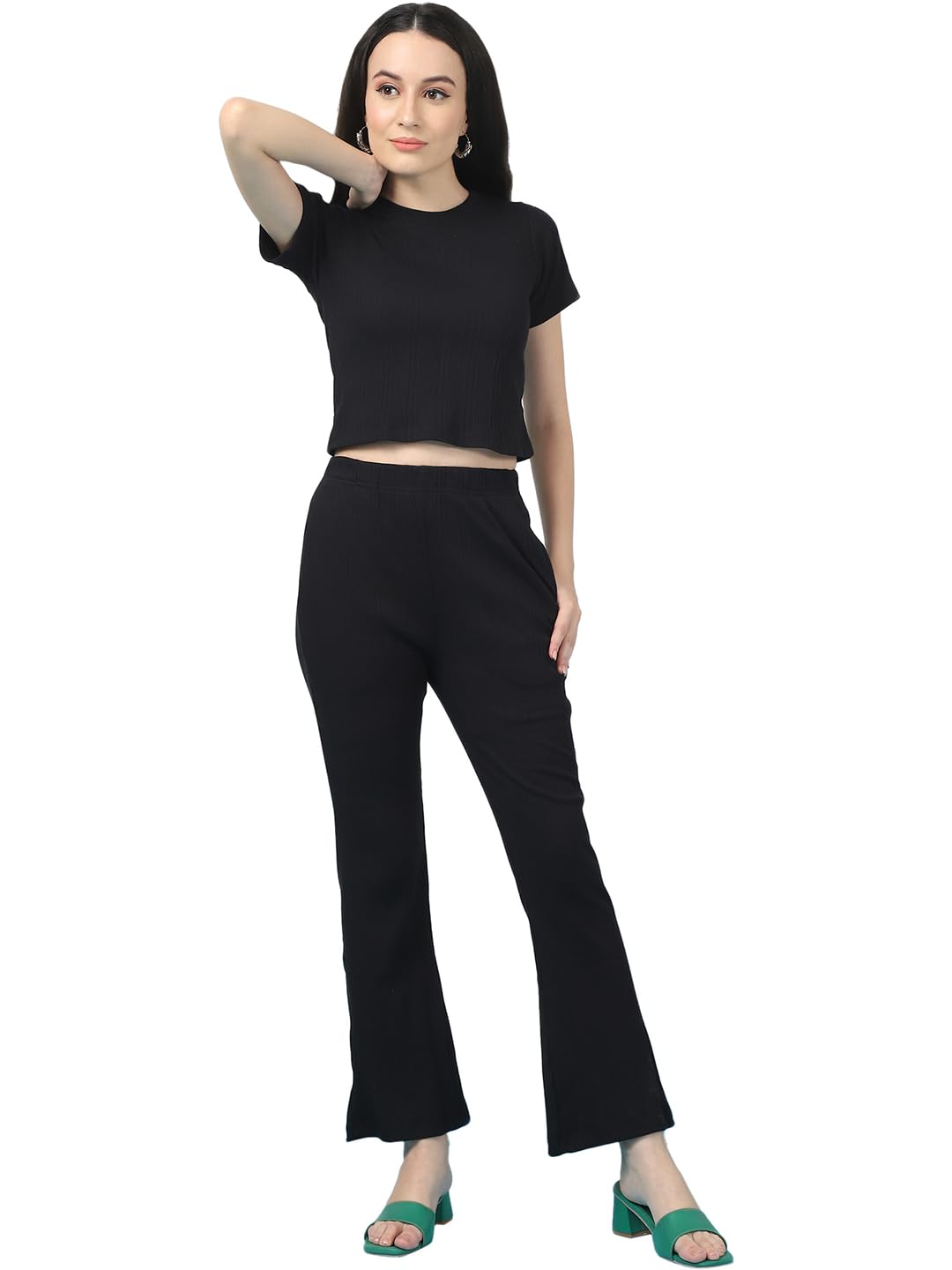 Rigo Cotton Solid Co-ord Set for Women | Round Neck, Slim Fit Tracksuit Co-ords Set for Women | Two Piece Co ord Set | Casual We