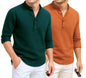 Deelmo Combo Of MenS Cotton Blend Solid Regular Fit Full Sleeve Short Kurta | MenS Trendy Short Kurta Pack Of 2