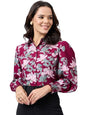Style Quotient Women Maroon and Multi Floral Printed Polyester Regular Fit Smart Casual Shirt