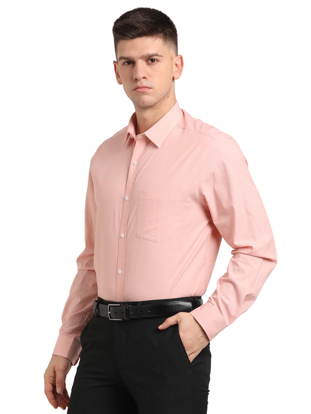 Turtle Men 100% Cotton Regular Fit Solid Full Sleeve Formal Shirt Maroon