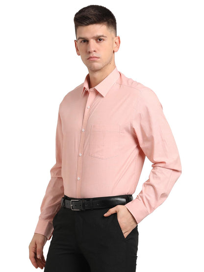 Turtle Men 100% Cotton Regular Fit Solid Full Sleeve Formal Shirt Maroon