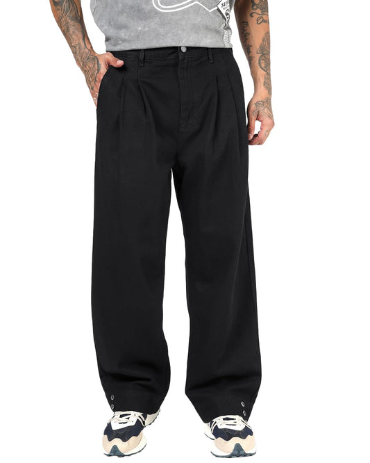 Bewakoof Mens Solid Baggy Fit Denim Jeans_694348_Black_30