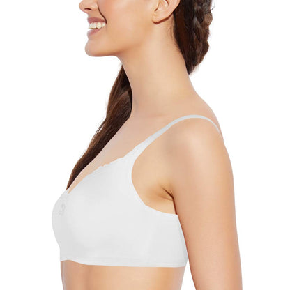 Enamor A017 Smoothening Wirefree Balconette T-Shirt Bra - Padded & High Coverage White