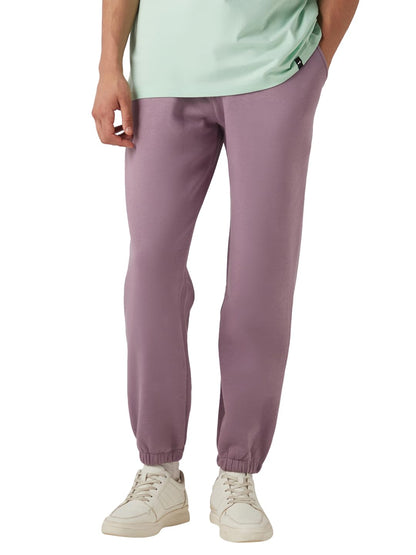 Bewakoof Heavy Duty 1.0 Mens Solid Oversized Fit Fleece Joggers_646511_Purple_XL