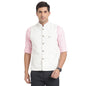 Turtle Men Poly Viscose White Printed Party Nehru Jacket