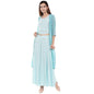 Aurelia Womens Round Neck Printed Crop Top And Palazzo Set With Gilet (Ice Blue_Large)