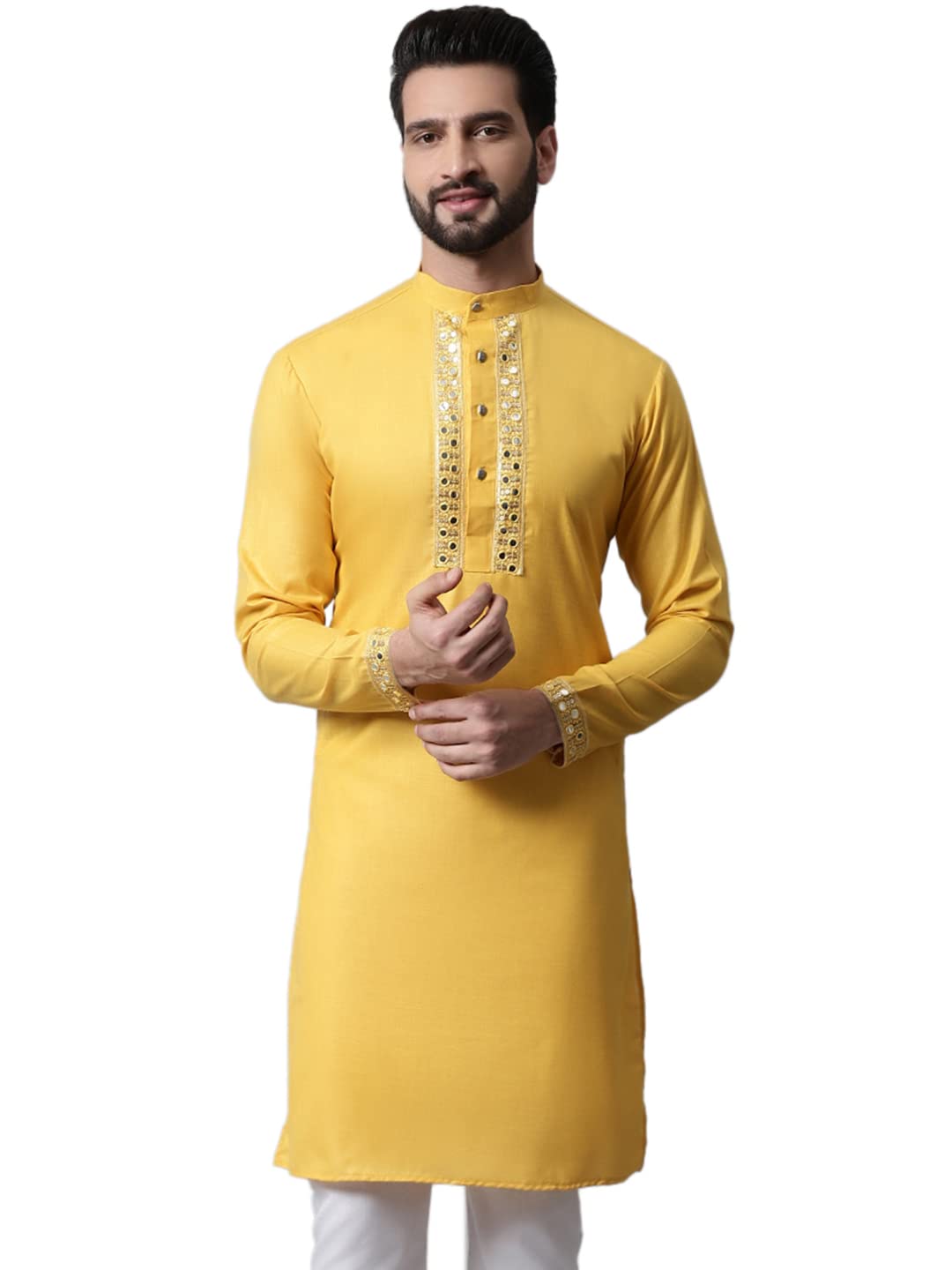 Jompers Mens Embroide Mirror Work Kurta