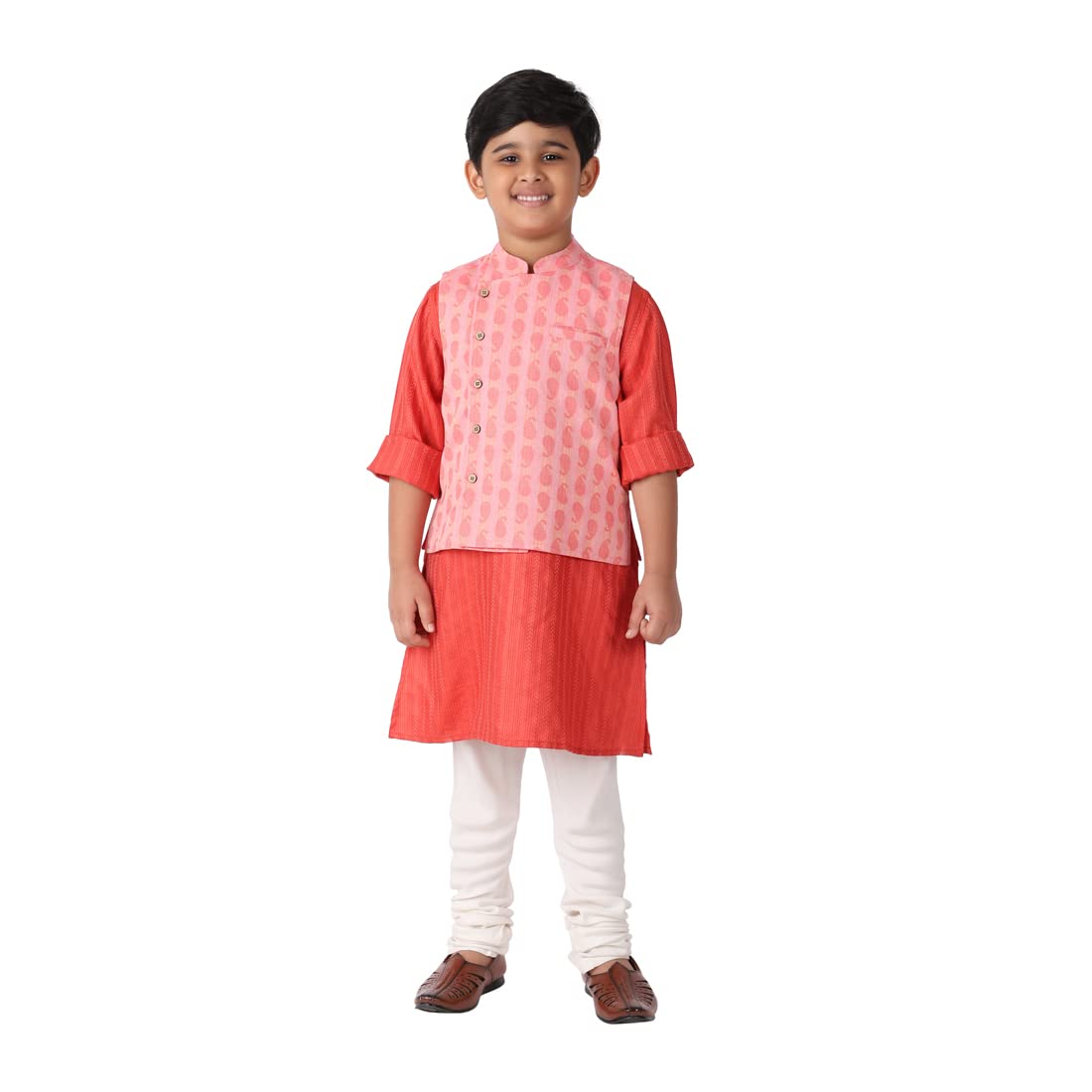 Fabindia Kids Cotton Dobby Jacket Pink_2-3Y