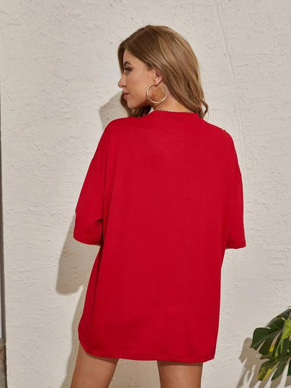 Juneberry Pure 100% Cotton Oversized Loose Baggy Fit Drop Shoulder Latest Aesthetic & Cool Graphic Prinred Half Sleeve T-Shirts
