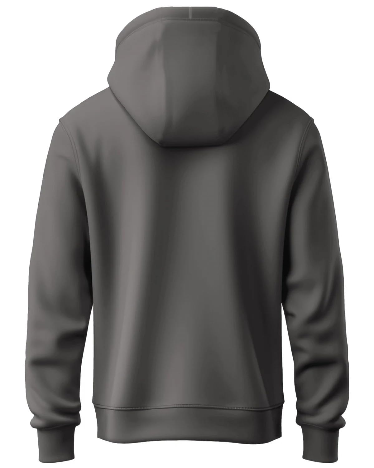 ADRO Men's Cotton Neck Hooded Sweatshirt (H24-PLN-SG_Steel Grey