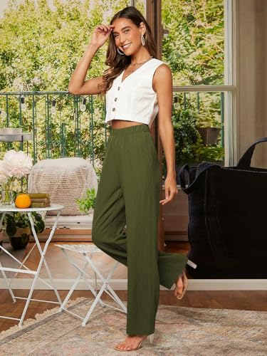 Toplot WomenS High-Waisted Trousers | Tailored Wide-Leg Pants | Casual & Formal Wear | Chic And Elegant Look (Women-Trouser-5230