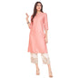Fabindia WomenS Viscose Silk Solid Regular Kurta (1038026Peach_Peach