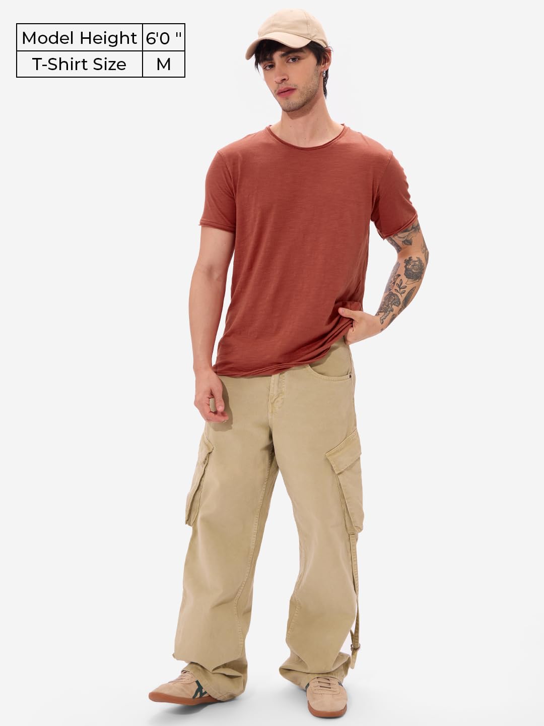 The Souled Store Rockstar Tee: Rusty Red Men and Boys Short Sleeves Round Neck Regular Fit Cotton T-Shirts