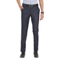 Turtle Men Terry Rayon Slim Fit Flat Front Blue Checkered Formal Trouser