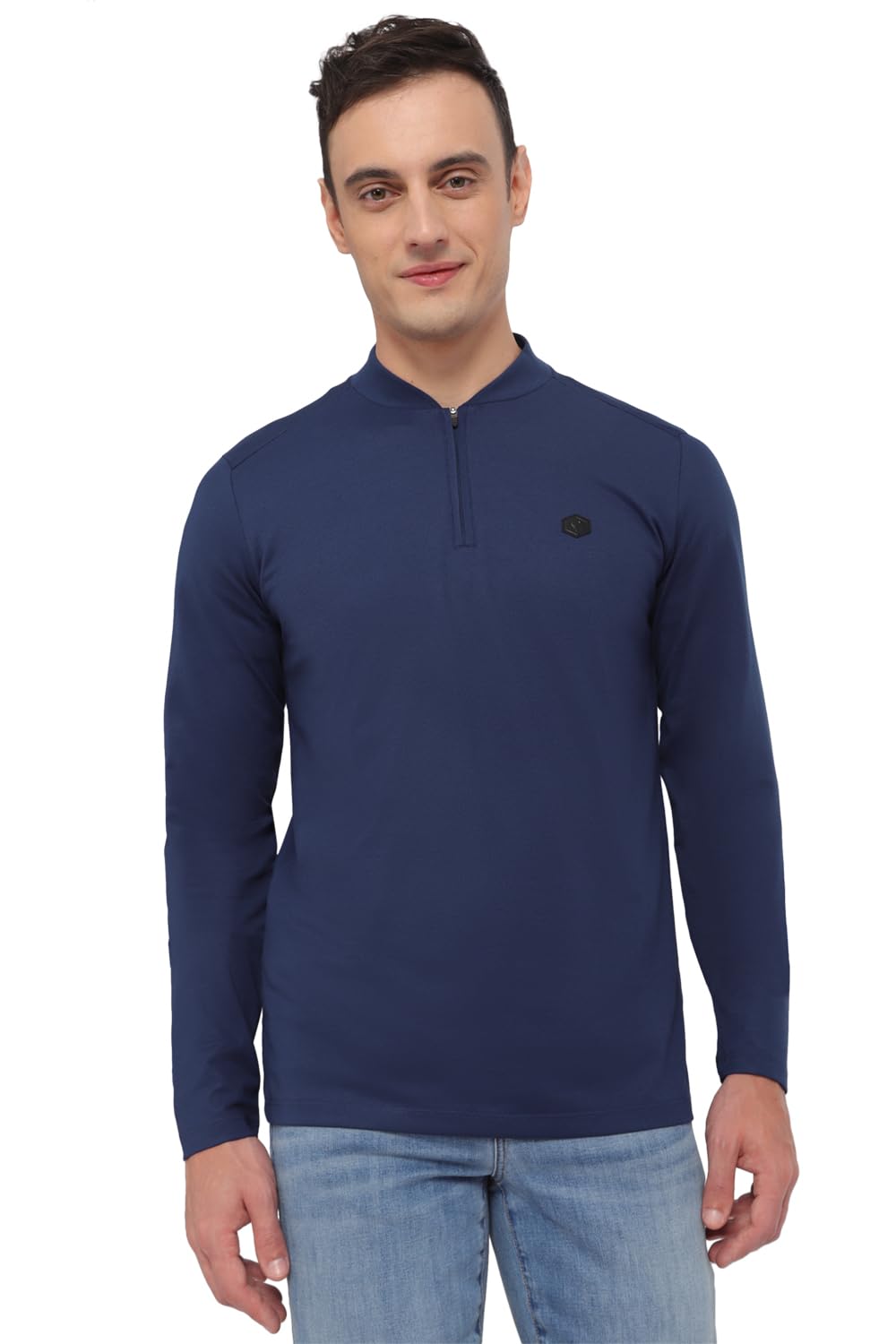 Allen Solly Men Regular Fit Solid Casual Cotton Full Sleeve T-Shirt