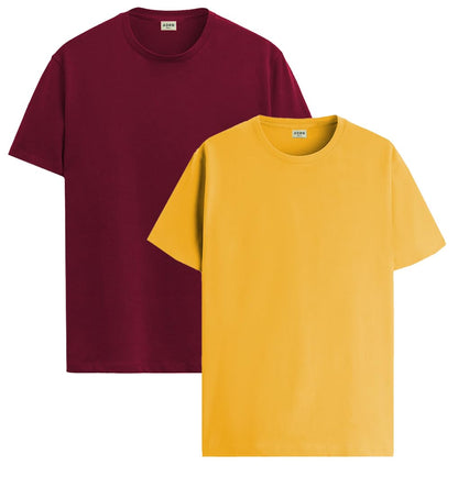 ADRO T Shirts Pack of 2 Mens Tshirts Cotton T Shirts for Men Tshirt T-Shirts Combo T Shirts Tshirts for Men Plain Solid Tshirts