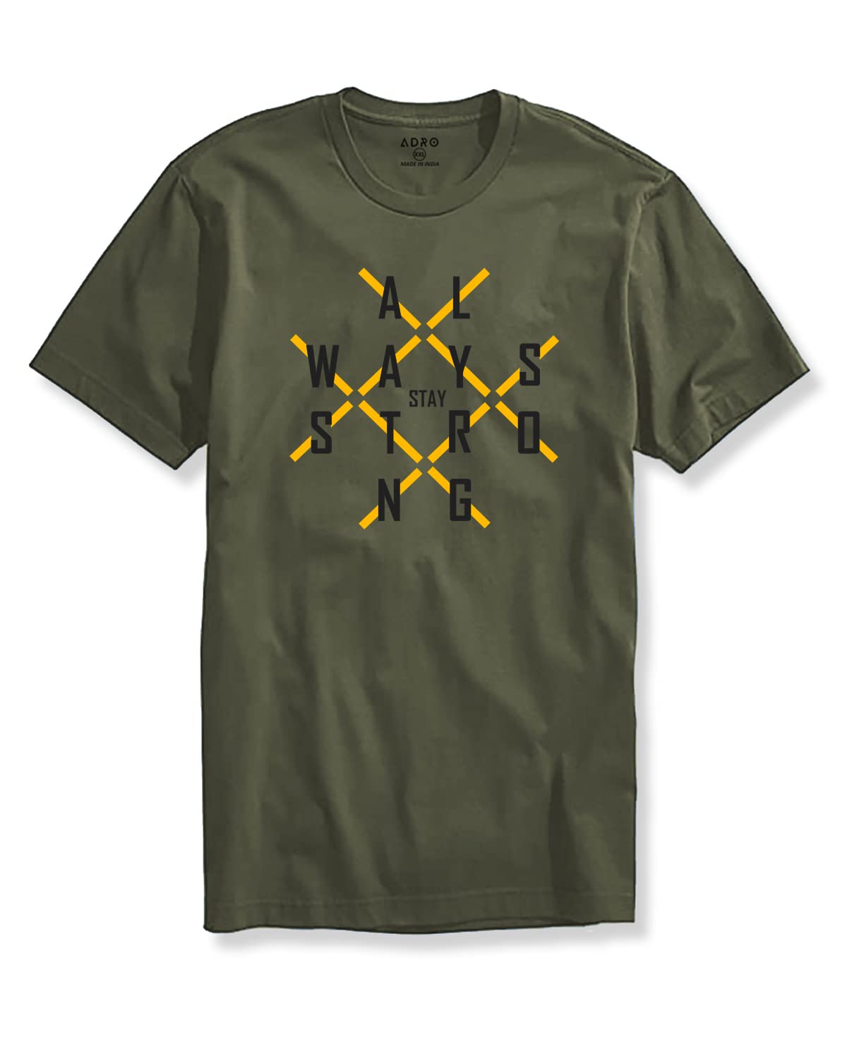ADRO Mens Always Stay Strong Cotton T-Shirt (RN22-03-ALW-OL_Olive)