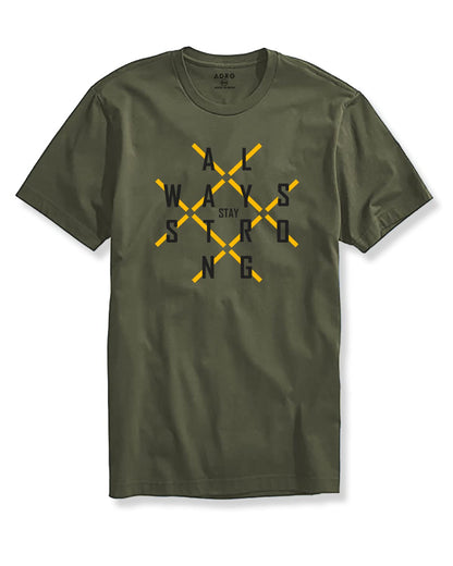 ADRO Mens Always Stay Strong Cotton T-Shirt (RN22-03-ALW-OL_Olive)