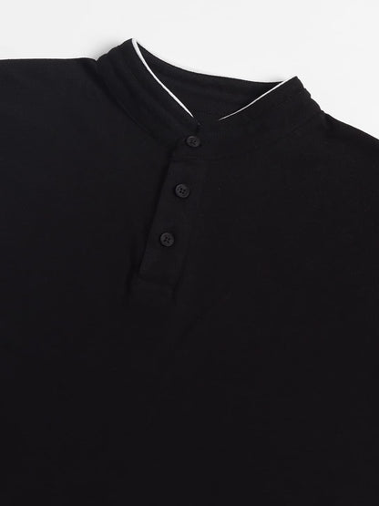 Dennis Lingo MenS Slim Fit Black Solid Polo T-Shirt