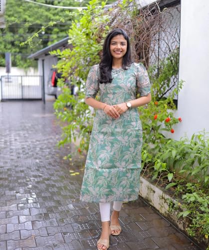 ANNI DESIGNER Women's Viscose Chanderi Straight Printed Kurta