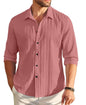 Macsivo MenS Line Shirt With Spread Collared Neck Full Sleeve Button Closure Curved Hem Length Regular Fit | Popcorn Shirt For