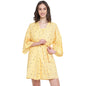Fabindia WomenS Cotton Shawl Neck Robe (203711401_Mustard_S)