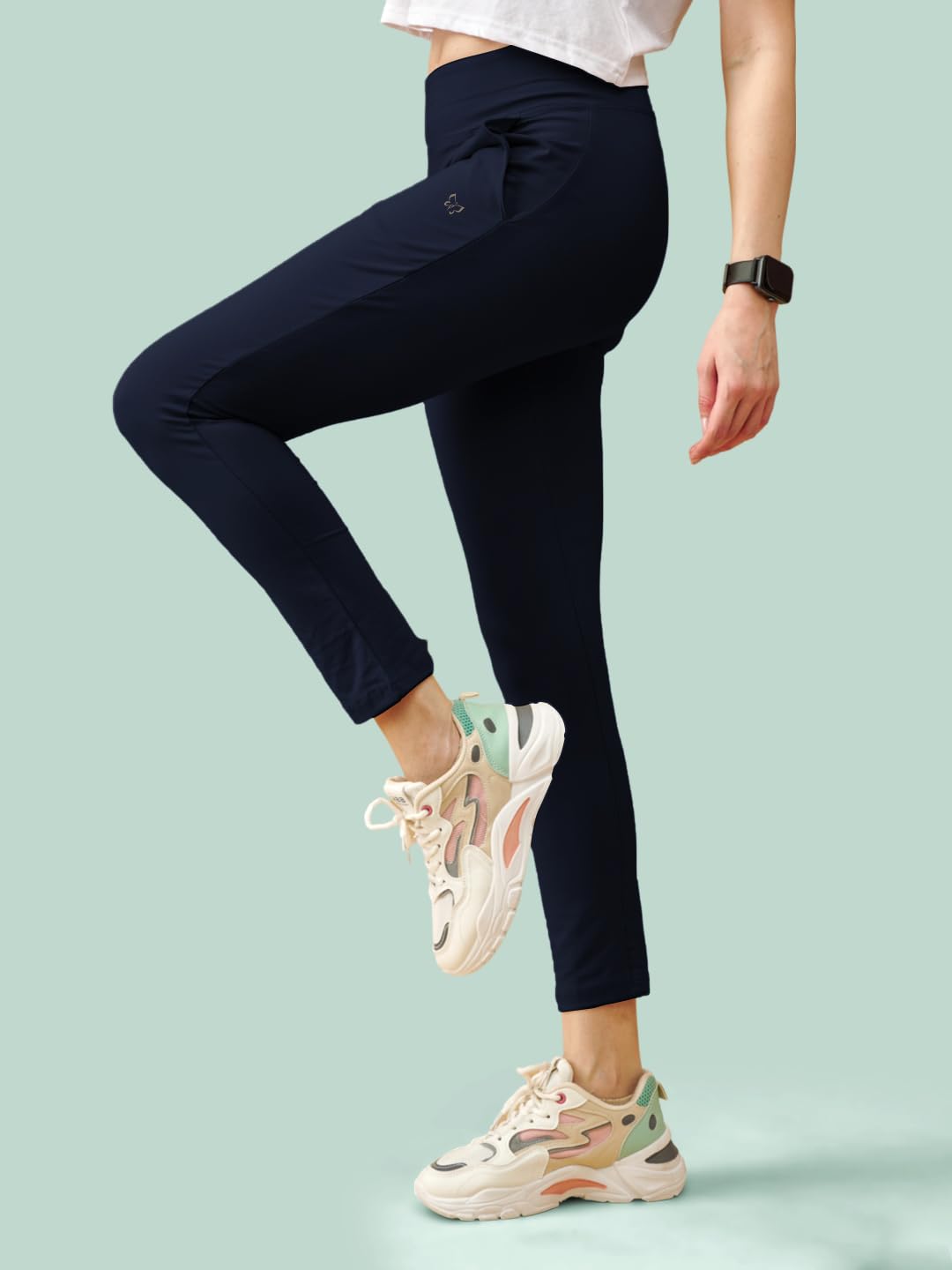 Lyra Premium Cotton Lycra High Waist Ankle Leggings For Women