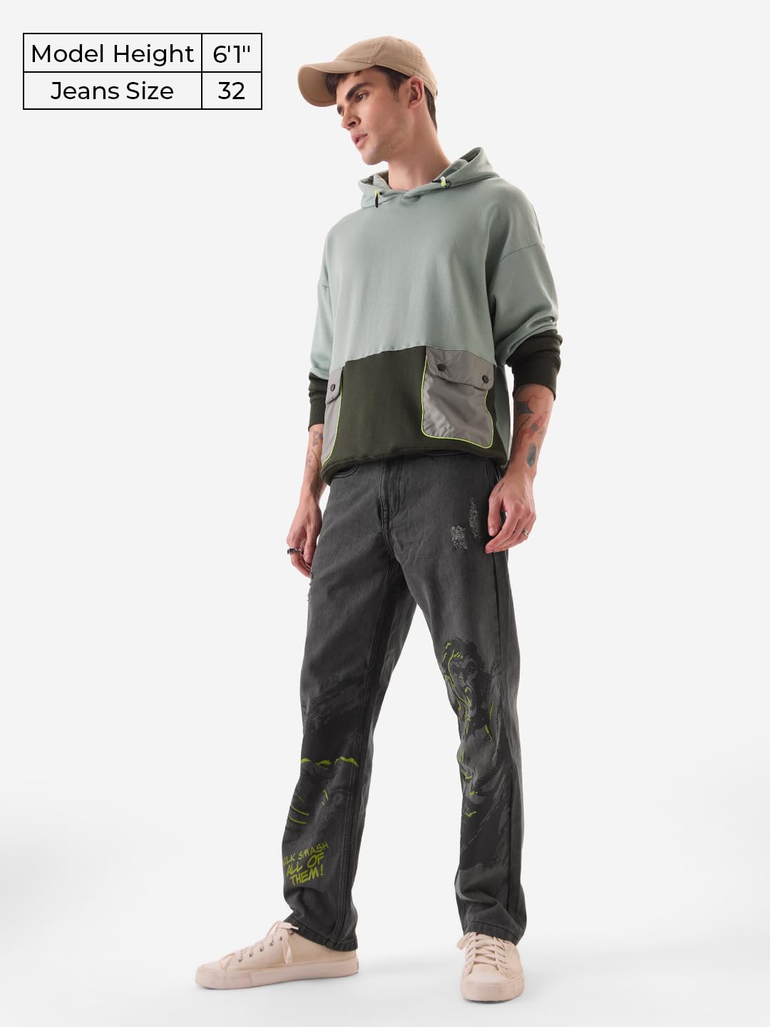 The Souled Store Hulk: Smash Men and Boys Grey Straight Fit Jeans