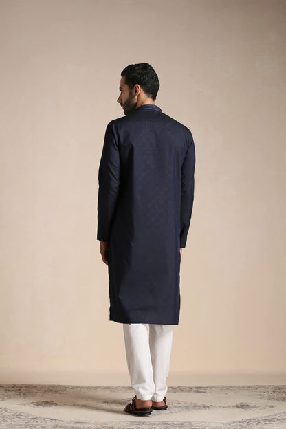 Manyavar Kurta Set For Men, Full Sleeves Mandarin Collar Ethnic MenS Kurta Set For Engagement, Wedding, Party Blended Cotton Pr