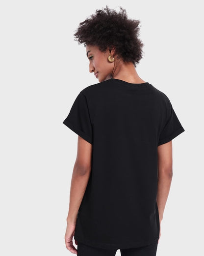 Bewakoof Womens Printed 100% Cotton T-Shirt - Boyfriend Fit, Round Neck, Half Sleeve