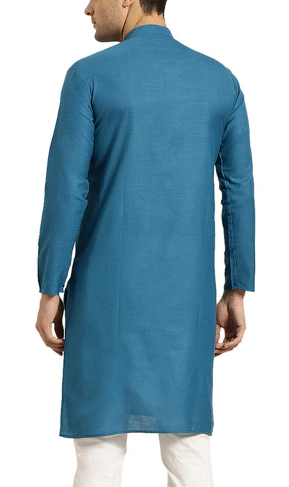 Sojanya (Since 1958 MenS Cotton Peacock Blue Only Kurta Size: 36