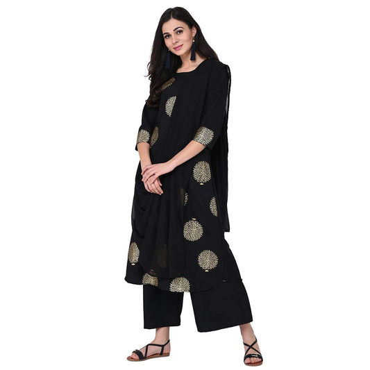 ZIYAA Women's Crepe Floral Regular Kurta