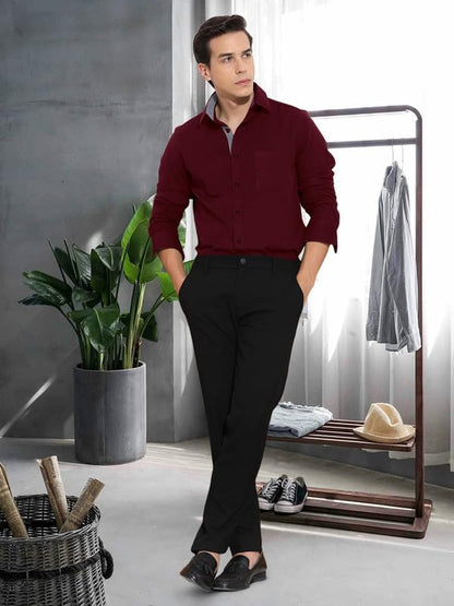 Tee Projekt Cotton Office wear Shirt|| Solid Shirt for Mens|| Casual Shirt for Men||Long Sleeve Spread Collar Shirt for Men Mar