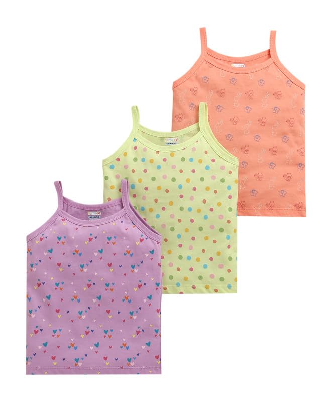 Bumzee Girls Cotton Sleeveless Regular Fit Slips Pack Of 3 Peach & Lavender - 18-24 Months (Peb10652E-Pch)