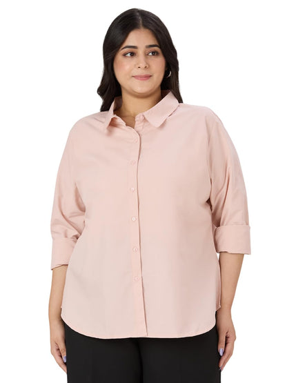 Style Quotient Women Nude Polycotton Formal Shirt