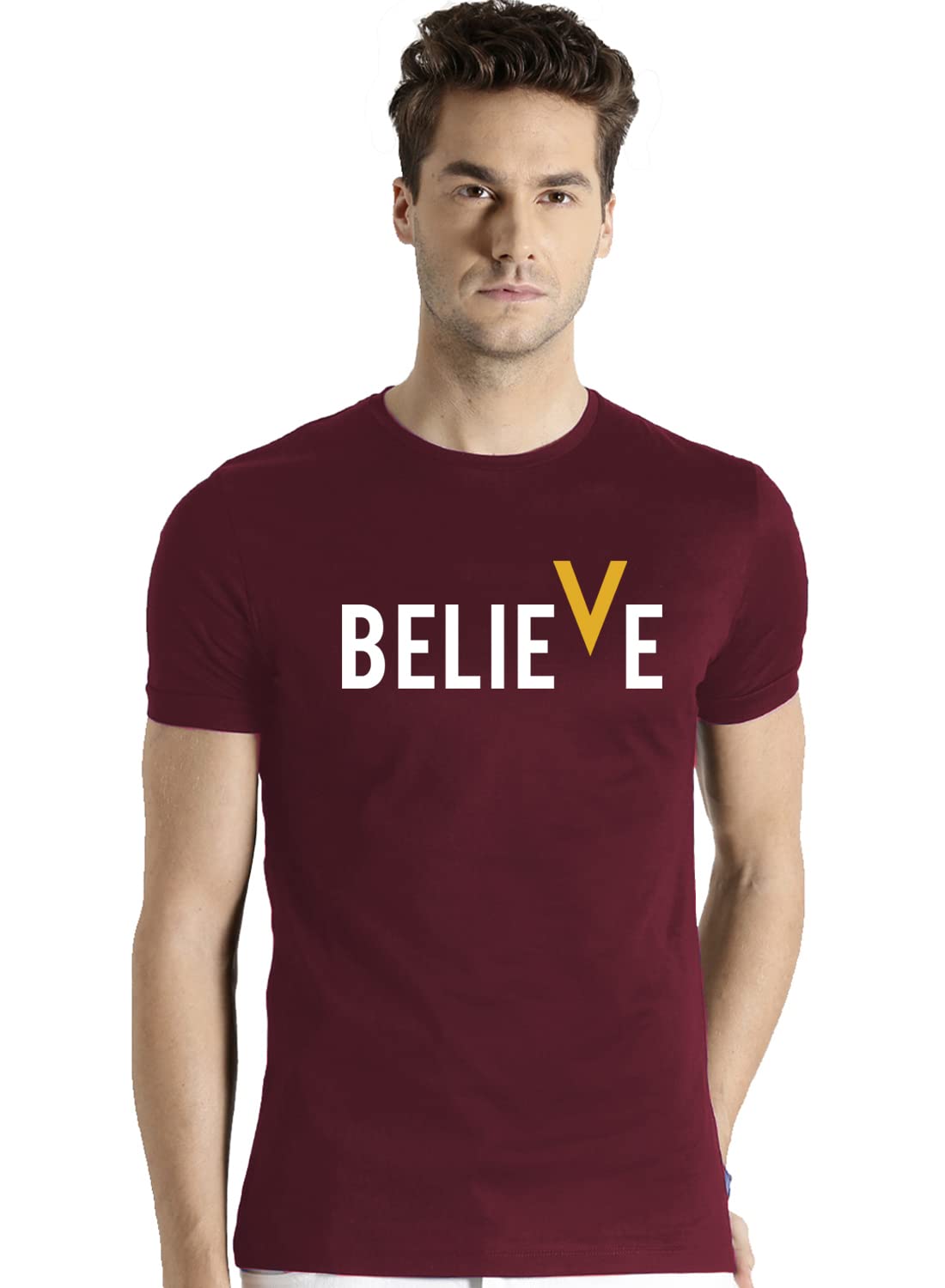 ADRO Men's Believe Design Printed T-Shirt (2XL)