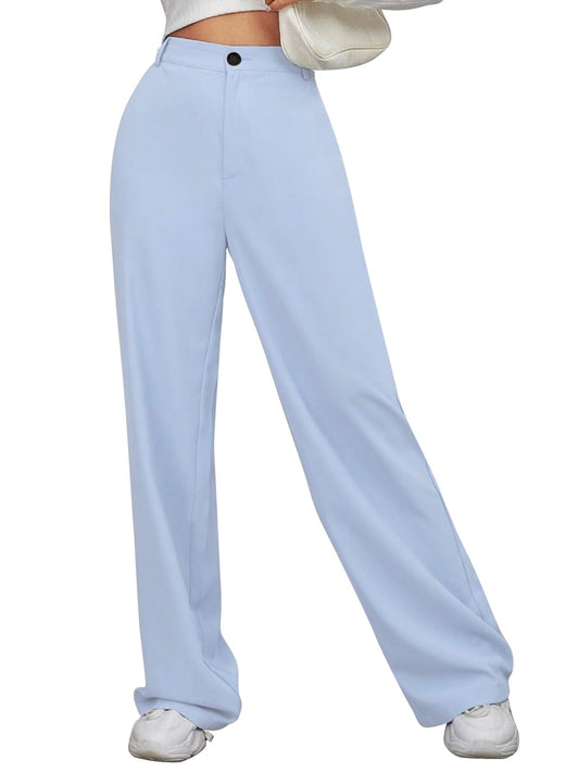 Toochki Trouser for Women | High Waist Trousers for Womens | Summer Track Pants | Casual Lycra Pant | Color Sky Blue