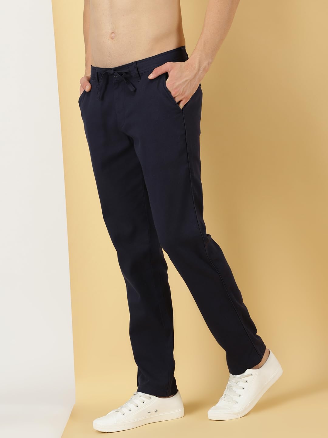 Thomas Scott Mens Regular Casual Pants (TSB018_Navy