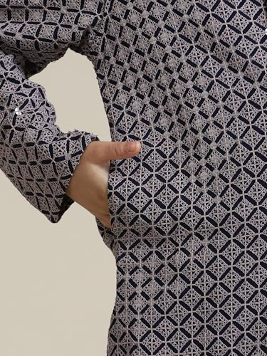 Manyavar Boys Viscose Chikankari Sequined Kurta Pyjama Set (2Pcs)(6-8 Years)