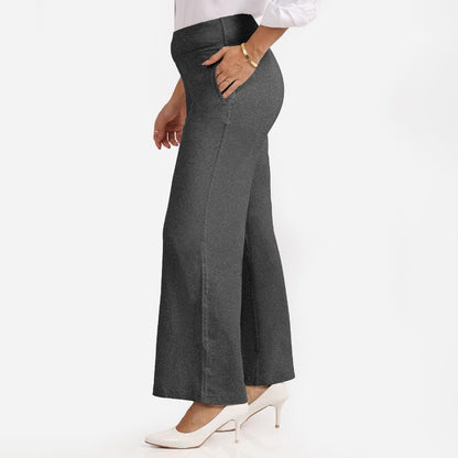 BlissClub Work-to-Wine Twill Flare Pants -Tall Above 55, Twill Pattern, Cotton Pants, Breathable and Stretchy