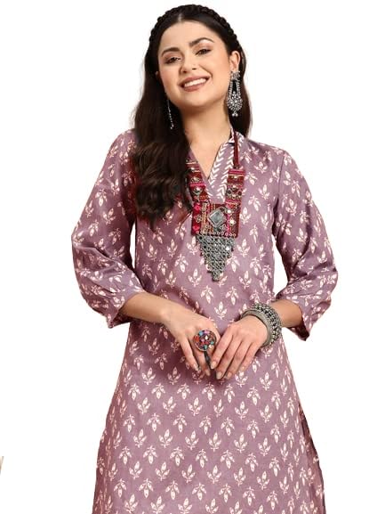 LookMark Women's Cotton Blend Kurta Set, Medium, Peach, AZ-LM-OG-KS2070 PEACH-M