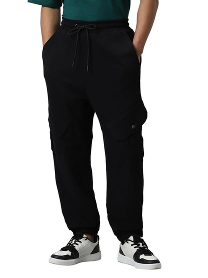 Bewakoof Air 1.0 Mens Solid Super Loose Fit Joggers_580389_Black_XL