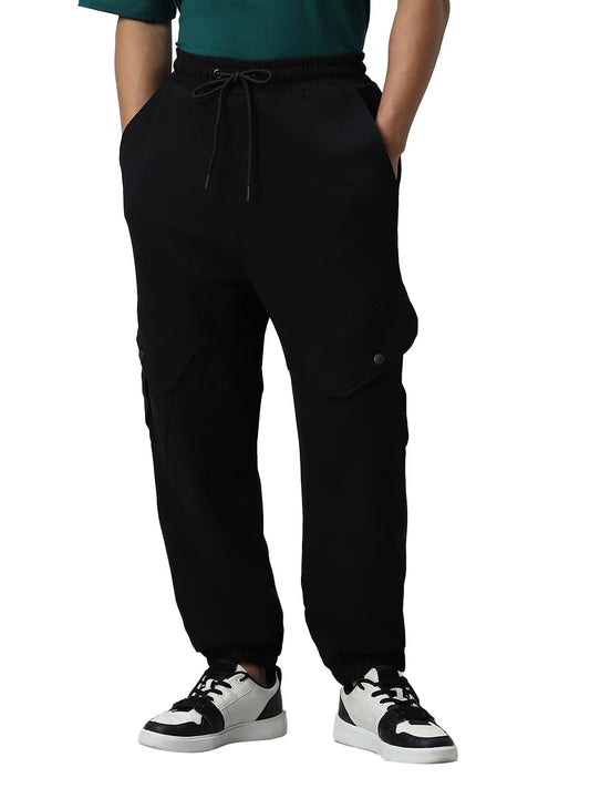 Bewakoof Air 1.0 Mens Solid Super Loose Fit Joggers_580389_Black_XL
