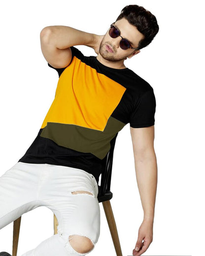 Eyebogler Mens Cotton Blend Round Neck Half Sleeve Tshirt