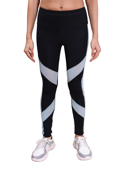 Rupa Colors Womens PLAYSURE Dry FIT Activewear Leggings | Stretchable Warp Knit Fabric | Breathable Mesh Self-Folding Waistband