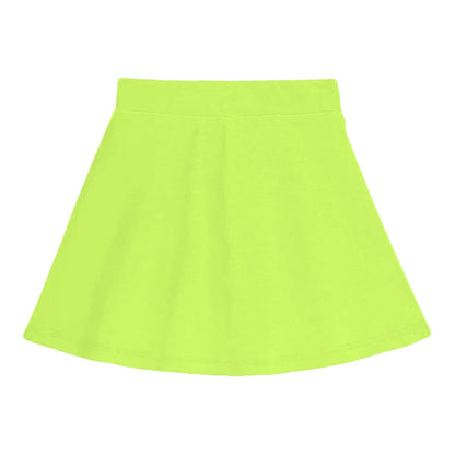 Kyda KidsGirls Cotton Printed Skirt Attached With Inner Lycra Shorts(Pack Of 1) Neon