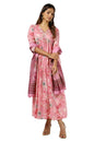 Soch Womens Blush Pink Cotton Floral Print Kurta with Mirror and Cutdana