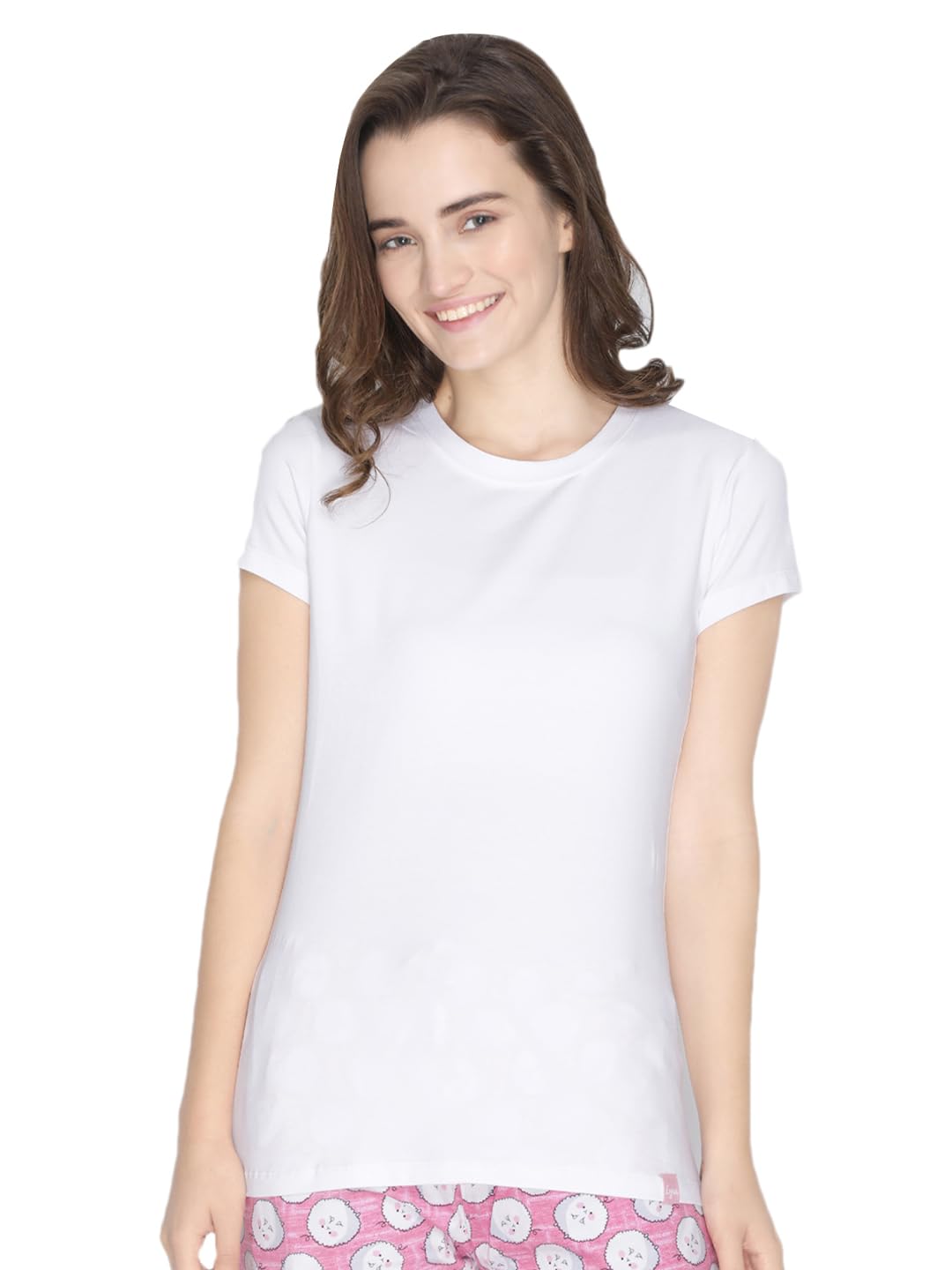 Lyra Women Solid Round Neck Tshirt