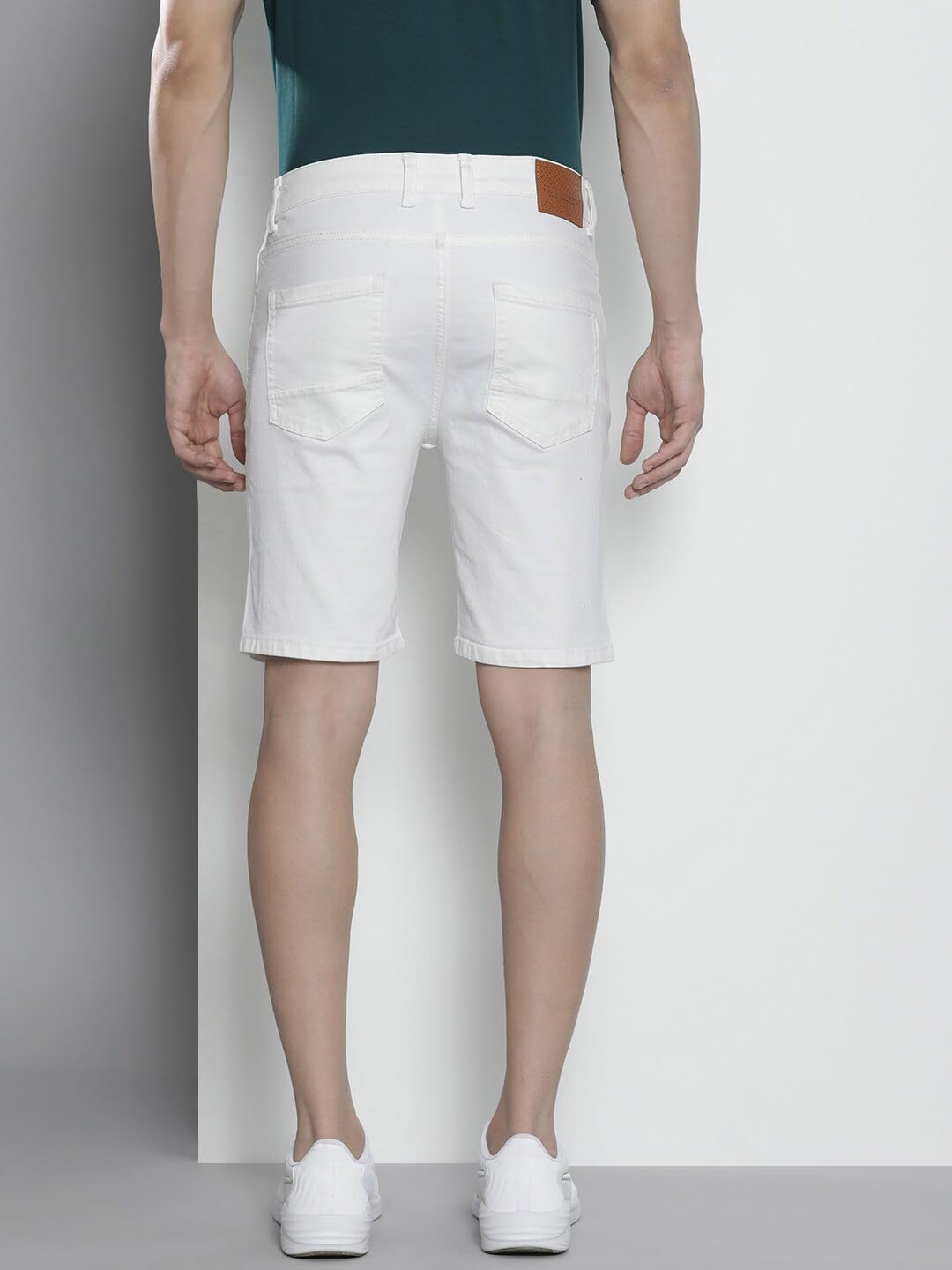 The Indian Garage Co Men Slim Fit Placement Print Mid-Rise Denim Shorts